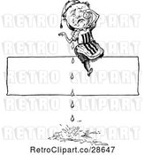 Vector Clip Art of Retro Guy Crying on a Banner by Prawny Vintage