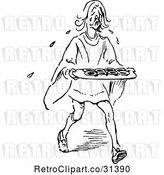 Vector Clip Art of Retro Guy Crying over Tarts by Prawny Vintage