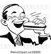 Vector Clip Art of Retro Guy Eating a Sandwich by BestVector