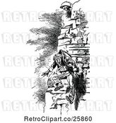 Vector Clip Art of Retro Guy Falling from a Cliff by Prawny Vintage