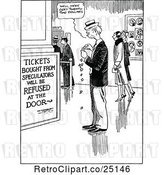 Vector Clip Art of Retro Guy Having to Purchase Ligitimate Tickets by Prawny Vintage
