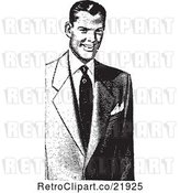 Vector Clip Art of Retro Guy in a Suit by BestVector