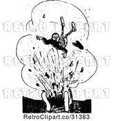 Vector Clip Art of Retro Guy in an Explosion by Prawny Vintage