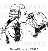 Vector Clip Art of Retro Guy Kissing a Womans Forehead by Prawny Vintage