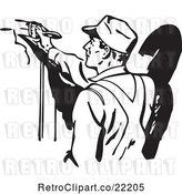 Vector Clip Art of Retro Guy Painting by BestVector