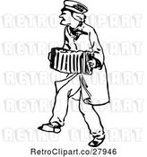 Vector Clip Art of Retro Guy Playing an Accordion by Prawny Vintage