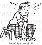 Vector Clip Art of Retro Guy Sitting on a Stool by BestVector