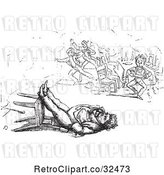 Vector Clip Art of Retro Guy Sleeping in a Toppled Chair in by Picsburg