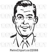 Vector Clip Art of Retro Guy Smiling by BestVector