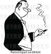 Vector Clip Art of Retro Guy Smoking a Cigar by Prawny Vintage