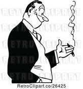 Vector Clip Art of Retro Guy Smoking a Cigar by Prawny Vintage