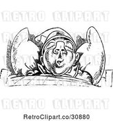 Vector Clip Art of Retro Guy Snoring by Prawny Vintage