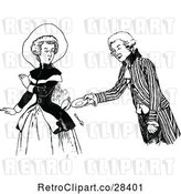 Vector Clip Art of Retro Guy Spilling a Drink on a Lady by Prawny Vintage