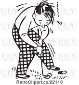 Vector Clip Art of Retro Guy Sweating and Golfing by BestVector