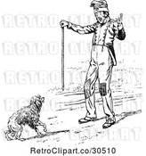 Vector Clip Art of Retro Guy Talking to a Dog by Prawny Vintage