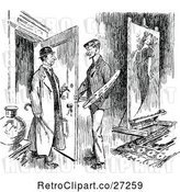 Vector Clip Art of Retro Guy Talking to a Painter by Prawny Vintage