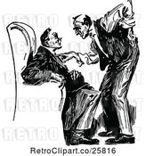 Vector Clip Art of Retro Guy Threatening or Advising Another by Prawny Vintage