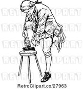 Vector Clip Art of Retro Guy Tying His Shoe by Prawny Vintage