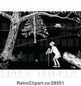 Vector Clip Art of Retro Guy Under a Tree by Prawny Vintage