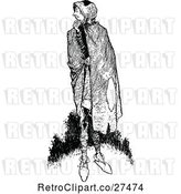 Vector Clip Art of Retro Guy with a Cape by Prawny Vintage