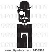 Vector Clip Art of Retro Guy with a Hat, Manacle and Cane by Xunantunich