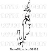 Vector Clip Art of Retro Guy with a Pipe in by Picsburg