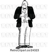 Vector Clip Art of Retro Guy with a Sore Tummy by Prawny Vintage