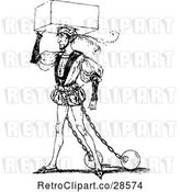 Vector Clip Art of Retro Guy with Balls and Chains by Prawny Vintage