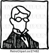Vector Clip Art of Retro Guy with Glasses by Prawny Vintage
