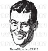 Vector Clip Art of Retro Guy's Face with a Smile by BestVector