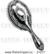 Vector Clip Art of Retro Hairbrush by Prawny Vintage