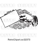 Vector Clip Art of Retro Hand Giving a Business Card by BestVector