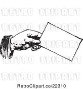 Vector Clip Art of Retro Hand Holding a Business Card by BestVector