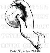 Vector Clip Art of Retro Hand Holding a Tennis Ball by Prawny Vintage