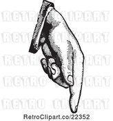 Vector Clip Art of Retro Hand Pointing down by BestVector