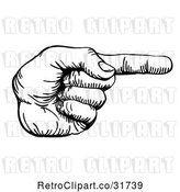 Vector Clip Art of Retro Hand Pointing Right by AtStockIllustration