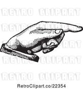 Vector Clip Art of Retro Hand Pointing to the Right by BestVector