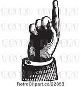 Vector Clip Art of Retro Hand Pointing up by BestVector