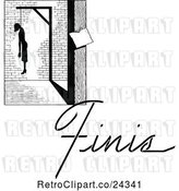 Vector Clip Art of Retro Hanged Guy and Finis Text by Prawny Vintage