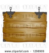 Vector Clip Art of Retro Hanging Rustic Wooden Sign by BNP Design Studio