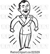 Vector Clip Art of Retro Happy Business Man by BestVector