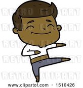 Vector Clip Art of Retro Happy Cartoon Guy Dancing by Lineartestpilot