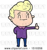 Vector Clip Art of Retro Happy Cartoon Guy Giving Thumbs up by Lineartestpilot