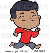 Vector Clip Art of Retro Happy Cartoon Guy Running by Lineartestpilot