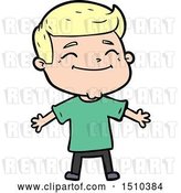 Vector Clip Art of Retro Happy Cartoon Guy with Open Arms by Lineartestpilot