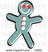 Vector Clip Art of Retro Happy Gingerbread Guy Cookie Clipart Illustration by Andy Nortnik