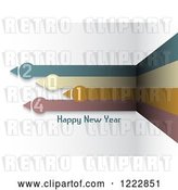 Vector Clip Art of Retro Happy New Year 2014 Arrow Corner Greeting by KJ Pargeter