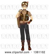 Vector Clip Art of Retro Happy White Teenage Guy in Steampunk Clothing by BNP Design Studio