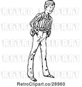Vector Clip Art of Retro Happy Young Guy by Prawny Vintage