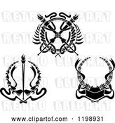 Vector Clip Art of Retro Heraldic Coat of Arms Wreaths by Vector Tradition SM
